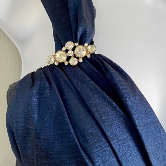 Dress Barn Collection Embellished Navy Evening Party Dress Size 6 - Picture 9 of 12